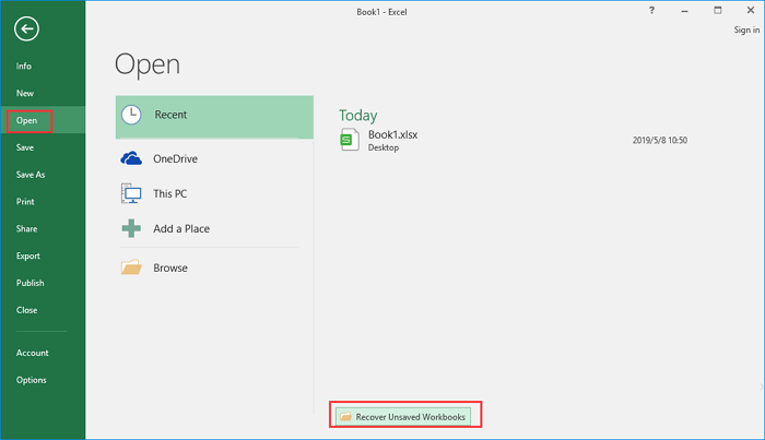 recuperar um arquivo do Excel de uma pasta temporária