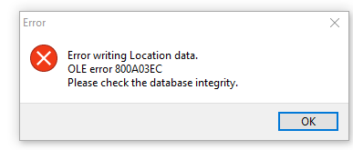 corrigir o erro OLE 800a03ec do Excel
