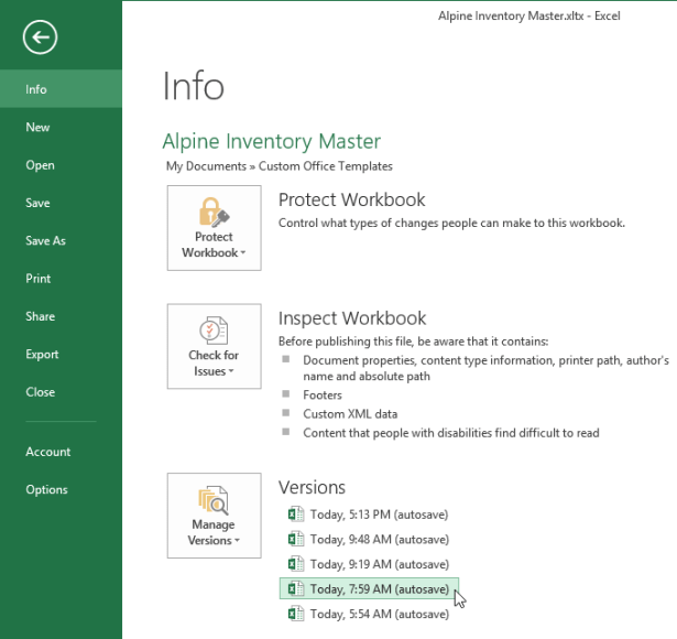 recuperar um arquivo do Excel que foi salvo ove