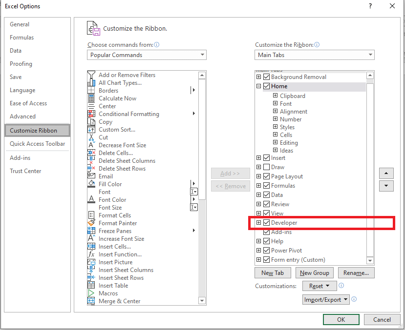 Mover macros para novo módulo