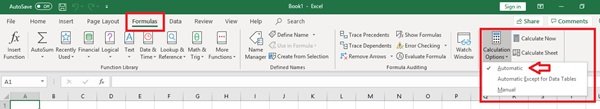 Excel Fórmulas não Atualizando automaticamente 