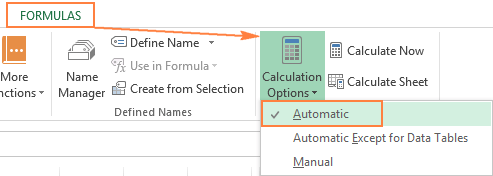 Fix Excel fórmulas não atualização automática 1
