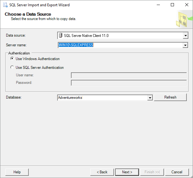 Exportar dados SQL para o Excel 2