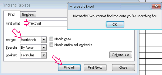 função Localizar e Substituir do Excel não estar funcionando problema
