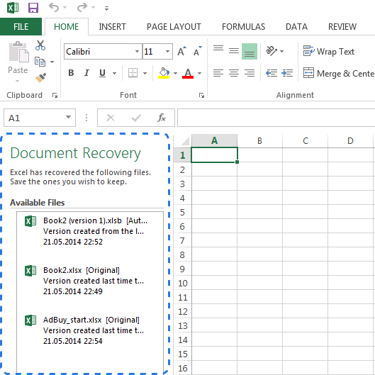 recuperar suprimido Excel Folha de dados 4