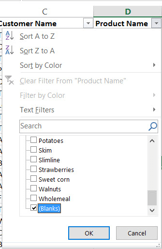 filtro não Trabalhando no Excel 4