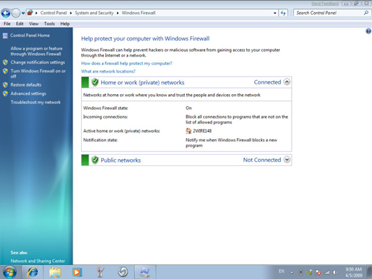 Ative o Firewall do Windows 1