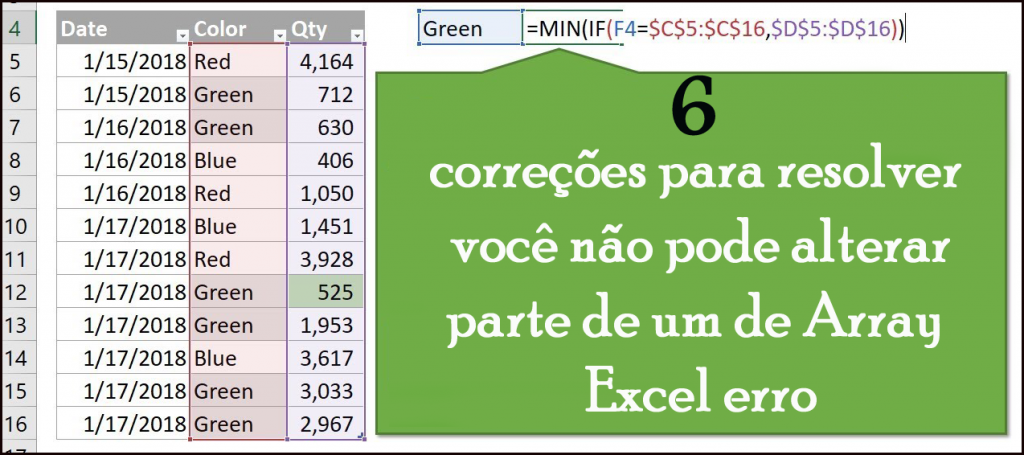 Erro Do Excel Você Não Pode Alterar Parte De Uma Array Archives Excel Arquivo Reparar Blog 7080