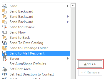 Enviar para destinatário de e-mail em seu Excel 2