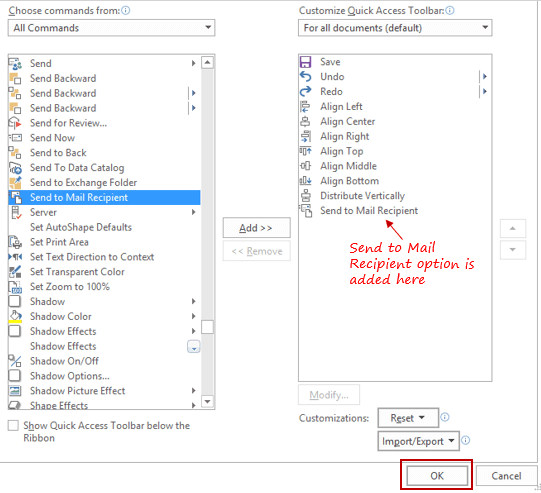 Enviar para destinatário de e-mail em seu Excel 3