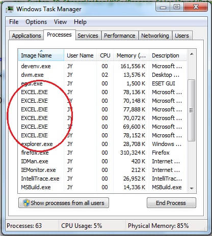 Excel arquivo fecha imediatamen 2