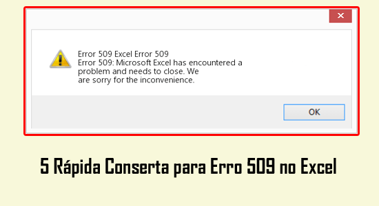 Erro 509 em Excel