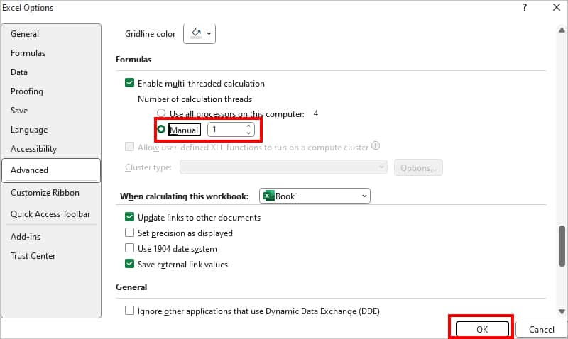 Excel ficou sem recursos ao Attempting calcular