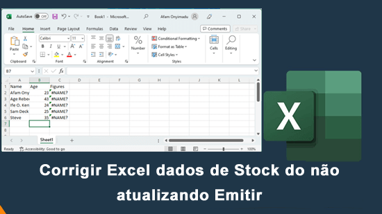 Corrigir Excel dados de Stock do não atualizando Emitir