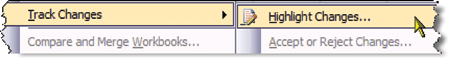 controle de alterações do Excel 