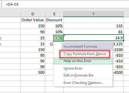 remover o triângulo verde no Excel