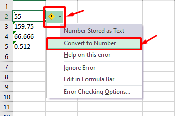 remover o triângulo verde no Excel