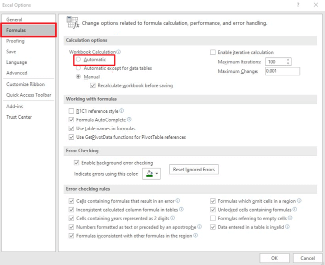 A fórmula que você Typed contém um erro no Excel