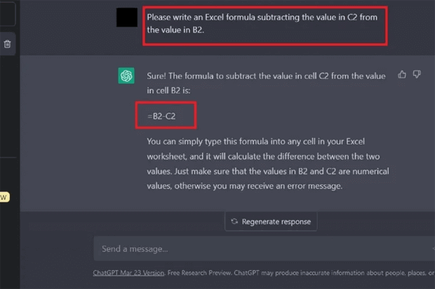 usar o ChatGPT para escrever fórmulas do Excel