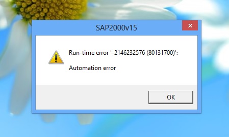 Erro de tempo de execução 2146 Automation Error 