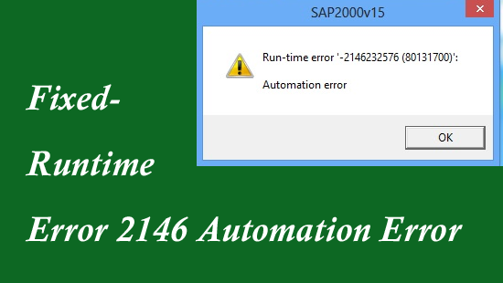 Erro de tempo de execução 2146 Automation Error