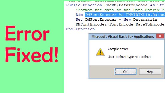 User-Defined Type Not Defined Erro no Excel