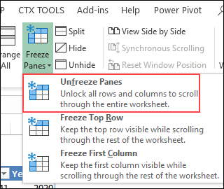 Microsoft Excel linhas não querem ser exibidas