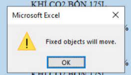 Fixed Objects Will Move Excel Erro